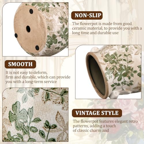 Ceramic Scroll Planter 6.5 Inch, Double Green - Image 3