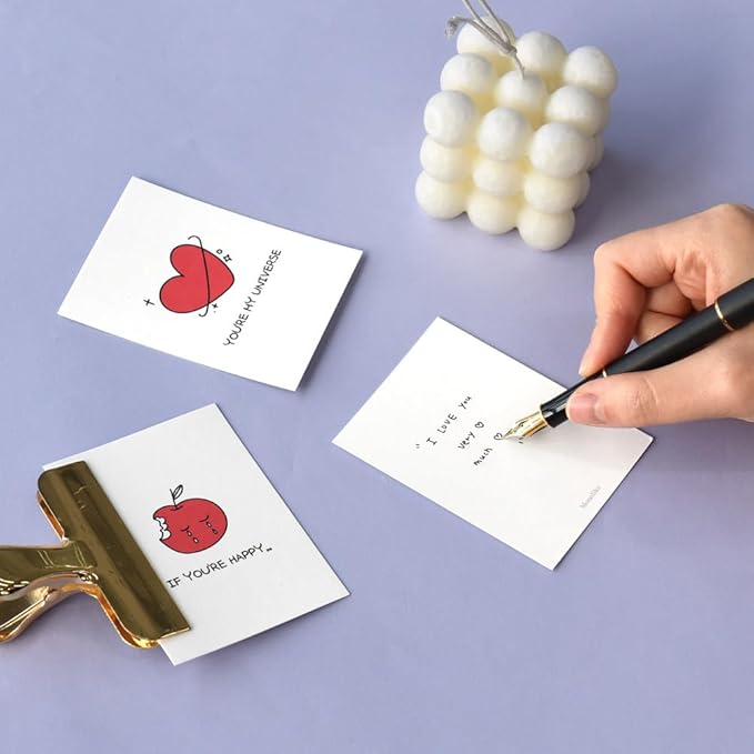 Monolike Day-by-day Card, Ink Jelly Series.1 - Mix 36 Mini Single cards, 36 envelopes, 36 stickers Package