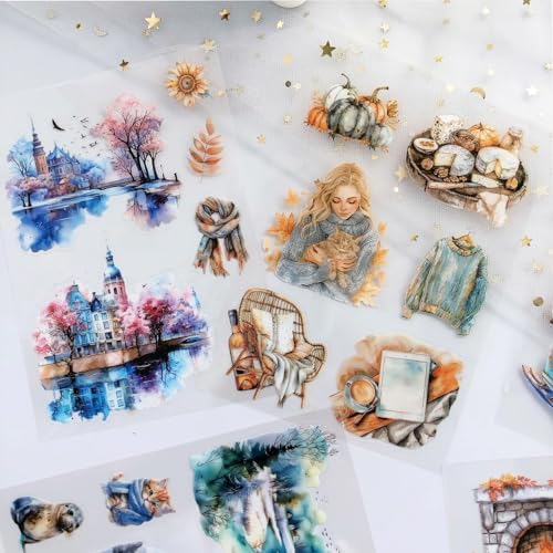 Nature Scrapbook Stickers for Scrapbooking, Girls PET Washi Sticker Book - Image 4
