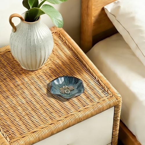 Mecaikru Ceramic Ring Dish, 4 in Jewelry Tray with Kiln Glaze Catchall Bowl - Image 2