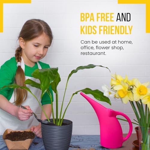 KP KOOL PRODUCTS 1 Pack Half (1/2) Gallon House Plant Watering can - Small Water can with Long spout - Indoor Watering can for Outdoor Plants and Garden - BPA Free Plastic (Pink) - Image 6