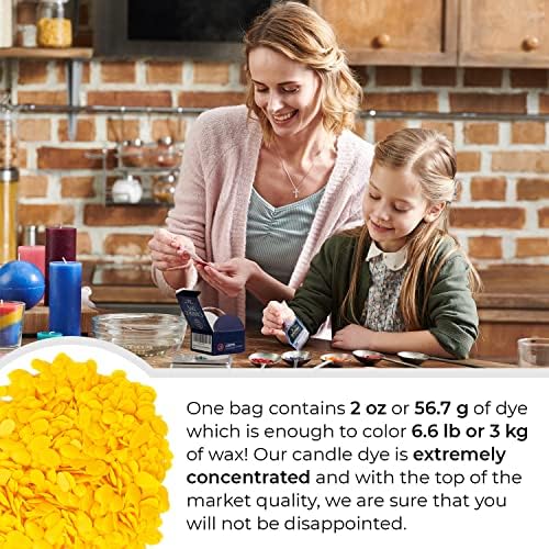 Bright Yellow Candle Dye 2 oz for Soy Candle Making – Wax Color Chips - Image 4