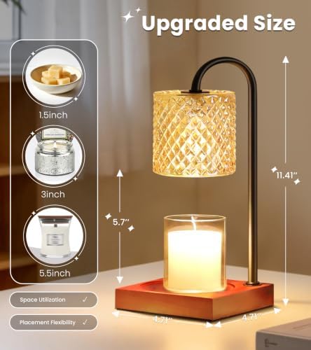 TigQiang Candle Warmer Lamp, Gifts for Women Mom House Warming, Amber Brown - Image 5