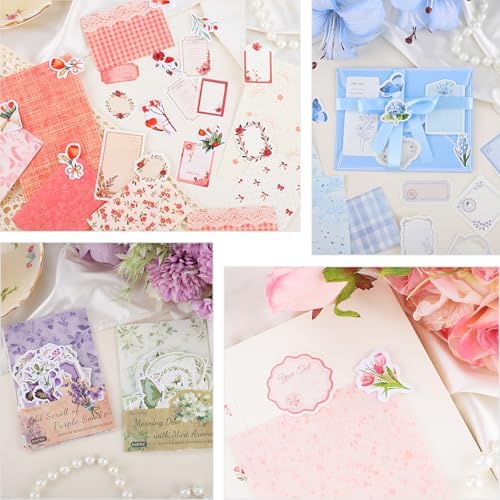BESARME 480 Pcs Floral Scrapbook Paper and Junk Journal Stickers Set - Image 5
