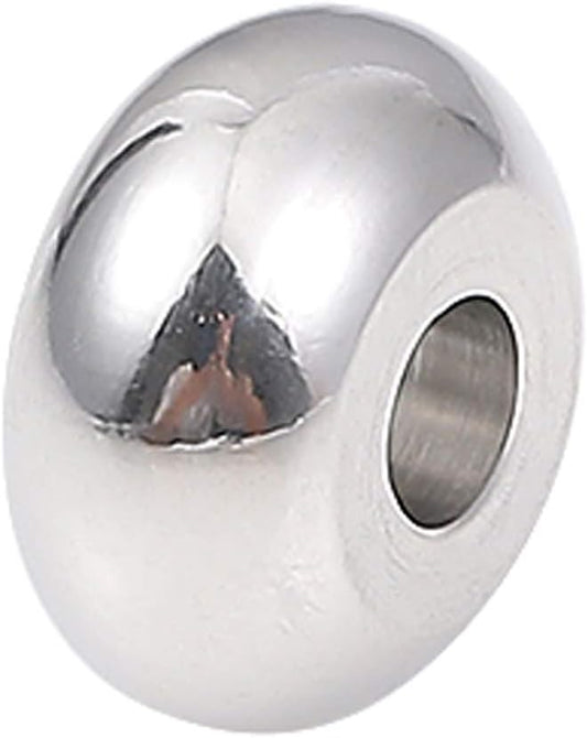 Stainless Steel Spacer Beads 8x4mm Rondelle Loose Charm Caps Beads for DIY Jewelry Making 50pcs with 2.5mm Hole