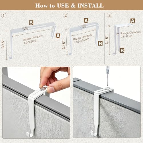 2 Tier Cubicle Shelf with Hooks, Wooden Hanging Organizer for Office - Image 4