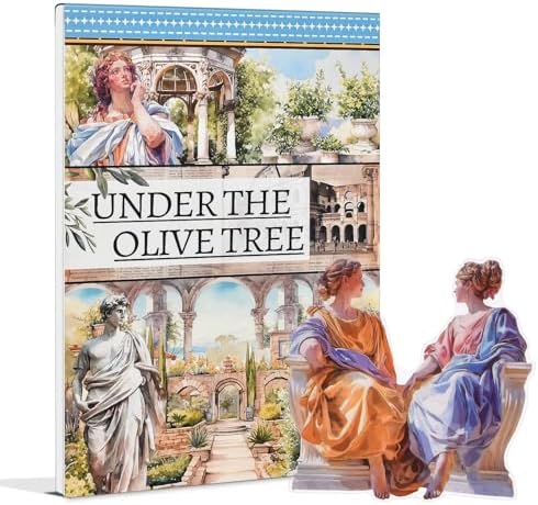 Snycler Under The Olive Tree Theme Sticker Scrapbooking Supplies for Junk Journal, 20 Sheets PET Stickers - Vintage Journaling Stickers, Ephemera Sticker Book Pre Cut, Junk Journal Supplies by Snycler