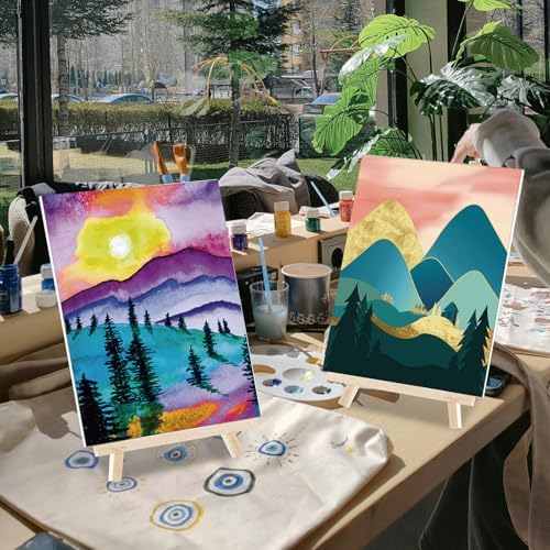 Sherr 24 Pcs Pre Drawn Canvas for Adult, Mountain, 8 x 10 Inch - Image 2