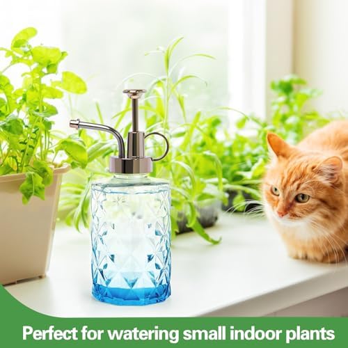 XXXFLOWER Upgraded Glass Plant Mister Spray Bottle Blue 0.33L/11.15oz - Image 6