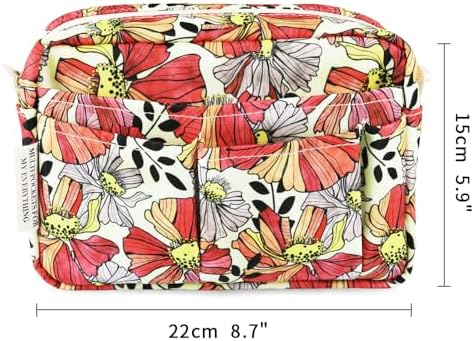 Multiple Pockets Portfolio Organizer with Zipper,Makeup Bag Pencil Pouch - Image 2