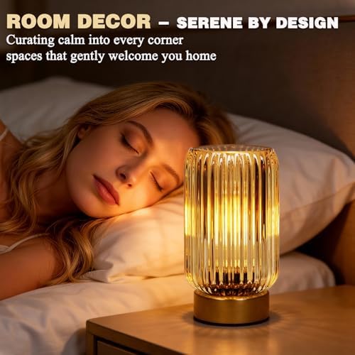 MJ PREMIER Battery Operated Lamp, Small Cordless Lamp with Timer, Yellow*2 - Image 3
