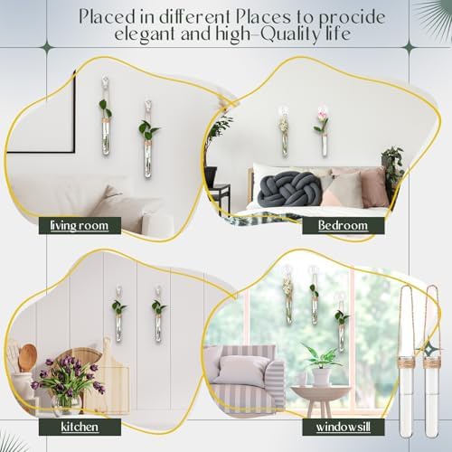 Baderke 9 Pack Clear Window Propagation Stations Plastic Window Planter with Suction Cups & Traceless Nails, Propagated Plant Holders with Bottle Brush, Hanging Vases Terrarium Gift(5") - Image 4