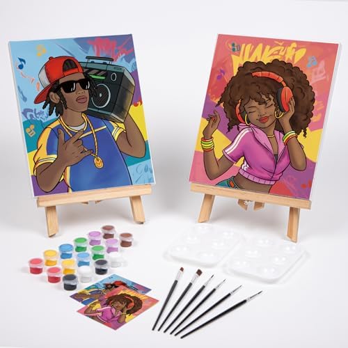 VOCHIC 2 Pack Paint and Sip Kit for Adults Pre Drawn Canvas to Paint Couples Painting Party Kit Outline Canvas Art Set for Date Night Games Valentine(Music Couple, 8x10 Inches) - Image 2