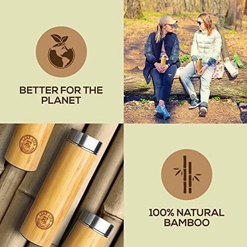 LeafLife Premium Bamboo Tea Tumbler with Infuser for Loose Leaf Tea - Image 5