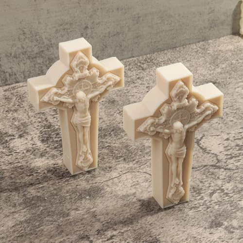 Candle Molds - Silicone Mold for Candles Making, DIY 3D Moulds for Soy Wax, Beeswax, Scented Candle, Valentine's Day Gifts (Crucifix) - Image 2