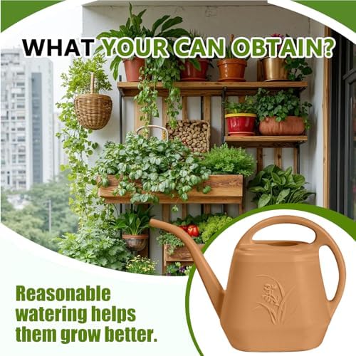 Plastic Watering Can - for Indoor and Outdoor Home Garden Plants - with Long Spout - Copper Color - 1/2 Gallon - Image 3