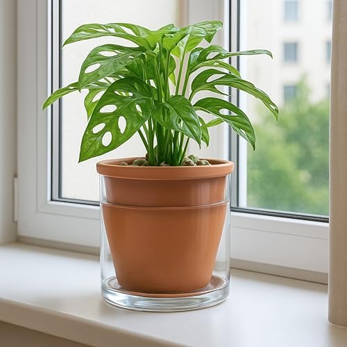 D'vine Dev Self Watering Terracotta Planter Pot, 6 in, 37-X-B-1 - Image 5