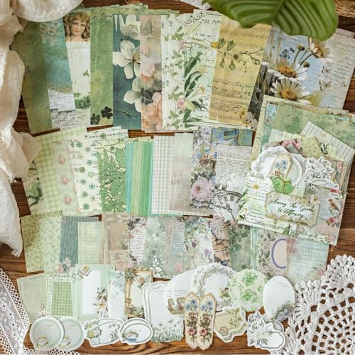 Diuhofart 400Pcs Vintage Scrapbook Supplies Kit, Scrapbook Paper and Journaling Stickers Set, 4Pack Scrap Booking Kit for Junk Journals, Bujo, Collage, Card Making, DIY Crafts Arts - Image 3