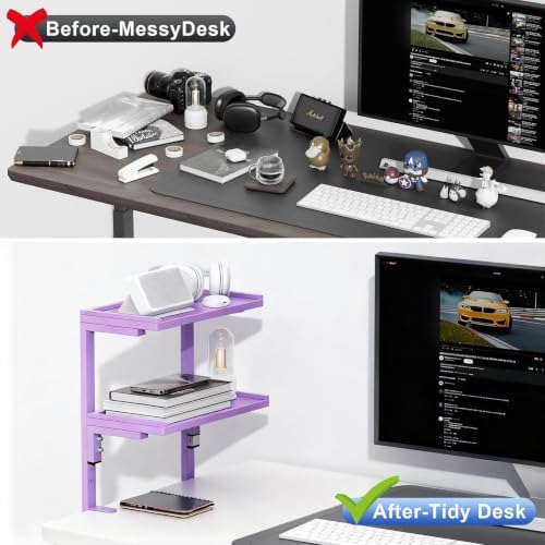 Spacrea 2 Tier Clamp on Desk Shelf - Image 6