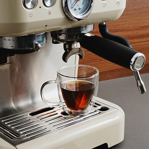 CNGLASS Insulated Espresso Glass Mugs 5.4oz/160ml, Small Clear Coffee Mugs Set of 6, Double Wall Glass Cups with Handle for Tea and Macchiato - Image 3