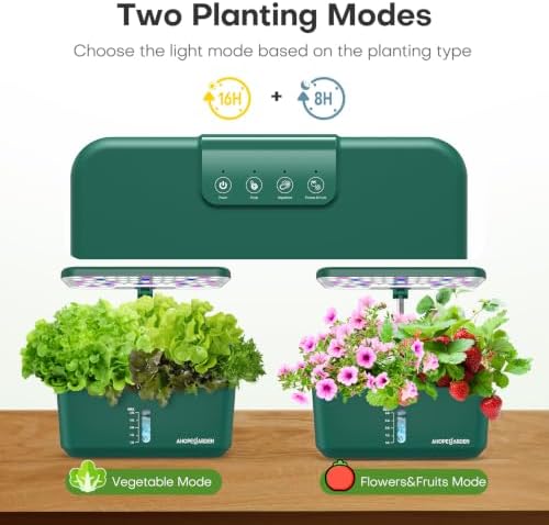 Ahopegarden Hydroponics Growing System: 10 Pods Indoor Herb Garden with LED - Image 3