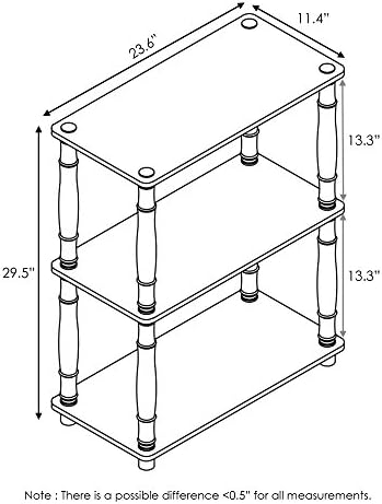 Furinno Turn-N-Tube 3-Tier Compact Multipurpose Shelf Display Rack with Classic Tube, Espresso/Black - Image 3