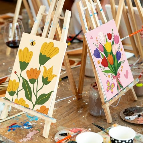 Louise Maelys 5x7 Inch Pre Drawn Canvas to Paint,12 Packs Floral Theme - Image 6