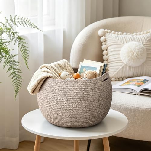 Goodpick Large Toy Storage Basket for Kids, Round, 15.7" x 10.5", Jute - Image 3