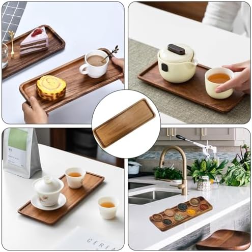 Small Wooden Tray for Display - Elegant Walnut Wood Serving Platter for Tea, Coffee, Snacks, Sushi, and Appetizers - Image 4