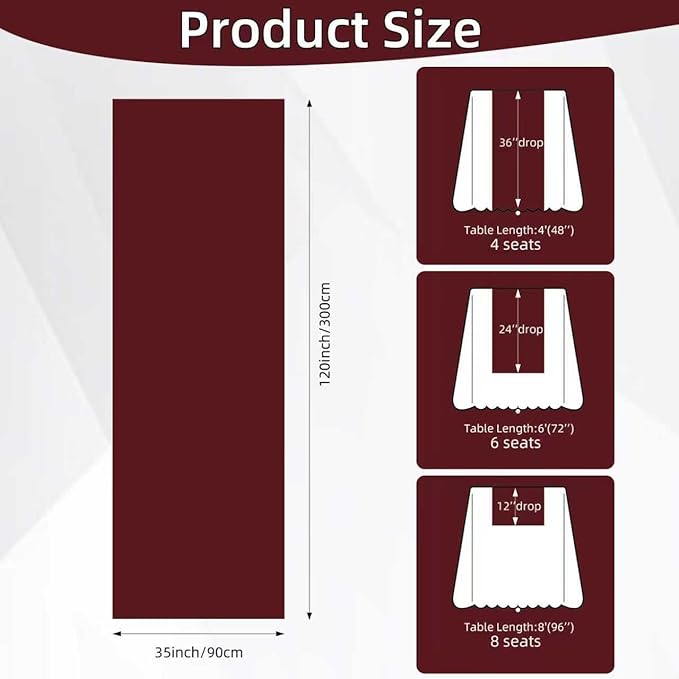Keketoarrange Burgundy Table Runner Valentines Decor Red Cheesecloth Gauze 120 Inch 10 FT Rustic Boho Cheese Cloth Runner for Wedding Baby Bridal Shower Party Long Sheer Spring Home Decorations