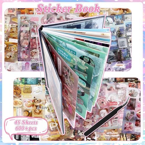 600Pcs Japanese Sticker Book for Journaling Adult, Cute Scrapbook Stickers - Image 3