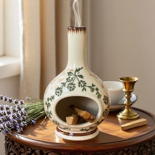 Handmade Ceramic Incense Holder，Stick & Backflow - Sage Holder for Burning ，Meditation Accessories，Easily Grab All Incense Ash (Green and Beige) by Unknown