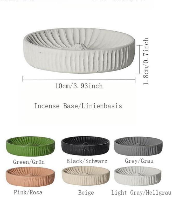 Incense Holder Modern Minimalist Circular Incense Stick Burner for Cones or Sticks for Yoga & Meditation, Enhance Atmosphere,Ceramic Ash Catcher Beige - Image 6