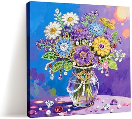 LQCrafK DIY Pearl Art Painting Handcraft Kit for Adults Beginners, Healing Stress-Relieving Home Wall Creative Design Decoration, Framed Painting with Tools-Bouquet by LQCrafK