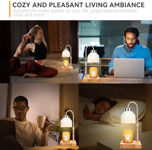 TOACSUCP Candle Warmer Lamp with 3 Bulbs, Adjustable Height Dimmable Candle Warmer with Timer, Compatible with Large Jar Candles, Candle Lamp with Charming Gift Box Ribbon for Her/Him(White) - Image 5