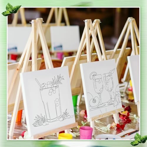 Affrolling 12 Pcs Pre Drawn Canvas for Painting for Adults 8 x 8 Inch Canvas Painting Kits Stretched with Drawing Ready to Paint Beginner Artists Date Night Party Supplies(Cocktail) - Image 4