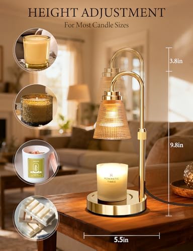 Candle Warmer Lamp with Timer Dimmable, Lamp Candle Warmer Birthday Gifts for Women, Black Adjustable Wax Melter Warmer for Jar Candles, House Warming Gift Home Decor - Image 4