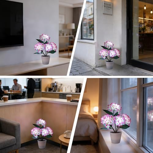 Pink Hydrangea Flower Decor for Christmas Mothers Day Birthday Gifts - Image 3