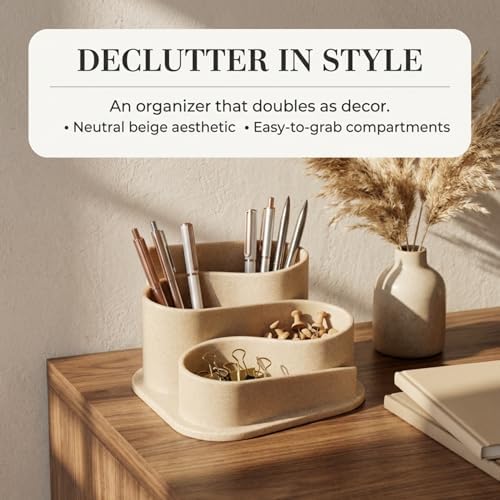 OAKOA Aesthetic Desk Organizer - Modern Desk Accessories - Boho Pen Holder - Image 6