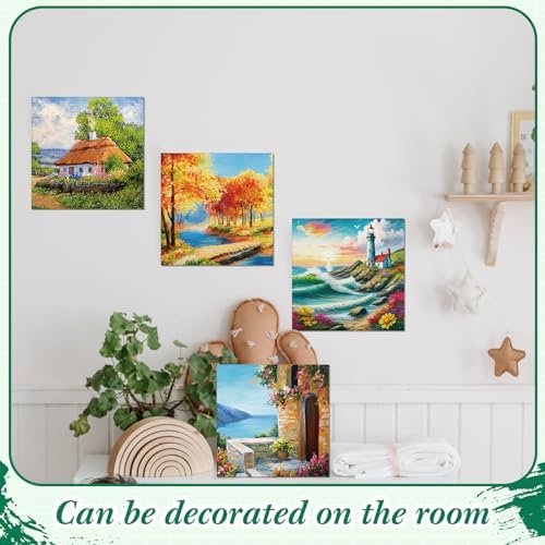 Sherr 12 Pcs Pre Drawn Canvas for Adults,Mixed Style,8 x 8 Inch - Image 6