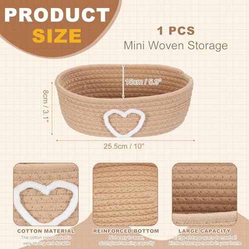uxcell Rectangular Rope Basket 10x5.9x3.1inch Small Woven Baskets - Image 2