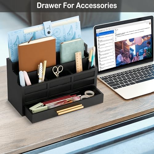 Desk Organizer with Drawer, Countertop Bill Mail Organizer and File Storage - Image 4