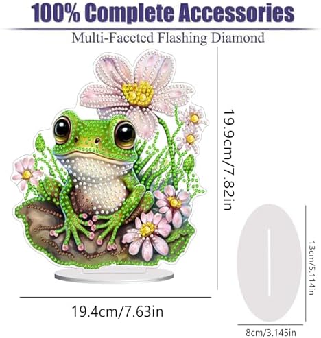 Diamond Painting Kits for Adults Beginners, 5D Full Drill Frog Crystal Art Desktop Ornament, DIY Single Sided Home Office Desk Decor, Creative Craft Gift Set with Tools - Image 2