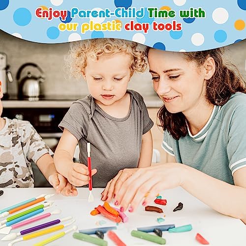 UUSYCUN 9PCS Clay Tools for Kids & Adult, UUSYCUN Plastic Air Dry Clay Tool Kit, Double-Head Sculpting Tools for Pottery, Polymer, Air Dry Clay, Modeling, Shaping, Cake Decoration - Image 2