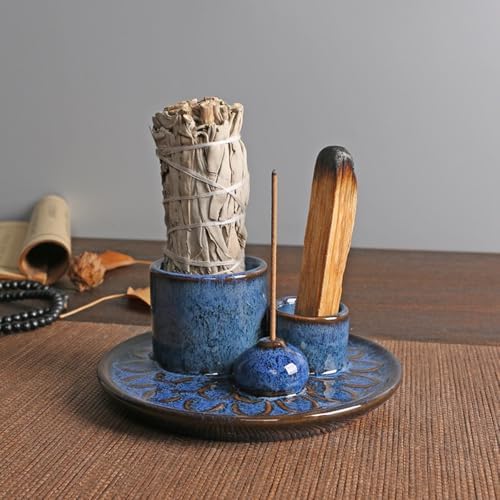 4-in-1 Ceramic Incense Burner Holder for Sticks/Palo Santo/Sage/Candle - Image 6