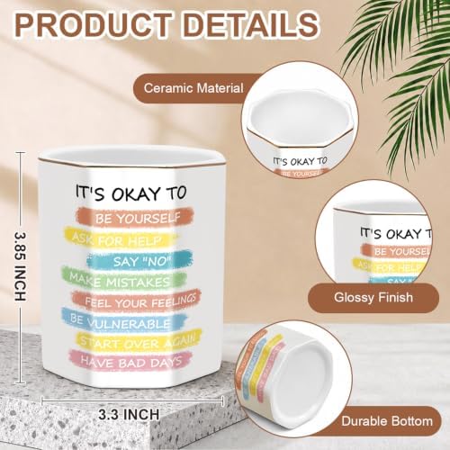 Pen Holder for Desk, Desk Organizer for Office, Inspiring Words - Image 2