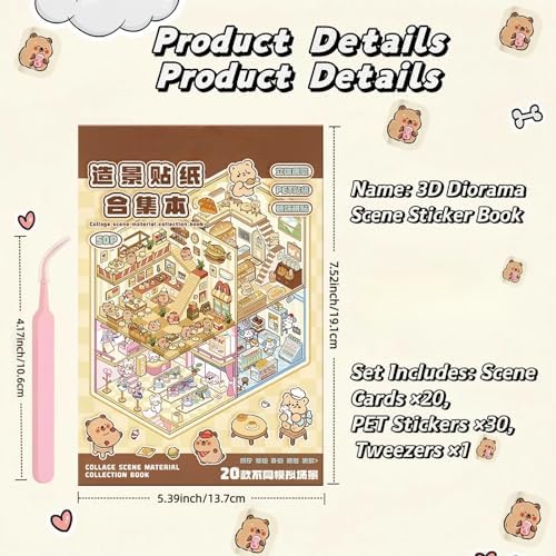 3D Sticker Scene Book – 20 Sets DIY Scene Collection - Image 5