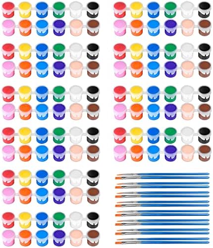 10 Pack Mini Acrylic Paint Set,12 Colors Acrylic Paints Strips for Kids&Adults Craft Paint,140 PCS Kids Painting Kit Container Strips Storage, Perfect for Home Birthday Classroom Party Favors…… by MicoSim