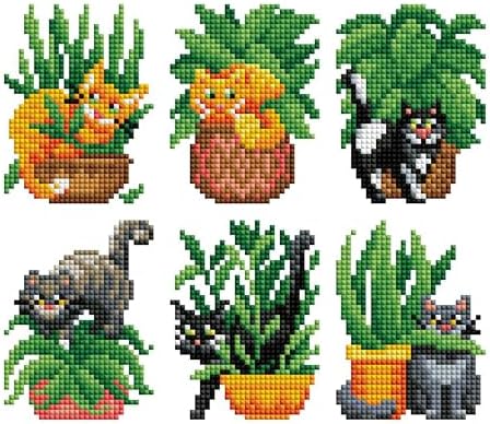 DIAMOND ART CLUB Mini Dazzles- Cats with Plants Diamond Art Kits for Adults - Image 4