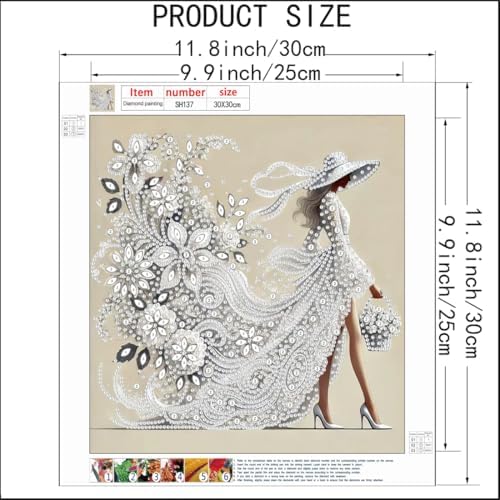 SHICERNHJ 5D Diamond Painting Kits for Adults,Diamond Art Elegant Woman Painting Kits for Special Shape,DIY Crystal Rhinestones Art Craft Kits for Home Wall Decor 12 x 12 inch - Image 5